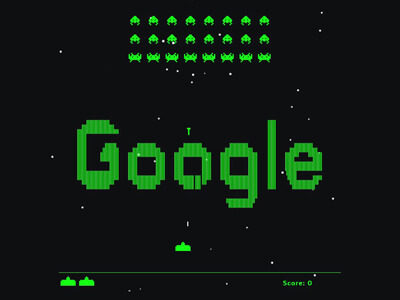 لعبة غزاة الفضاء من جوجل